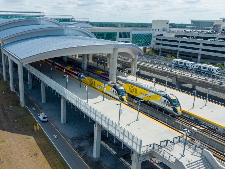 A photo of the Brightline Station