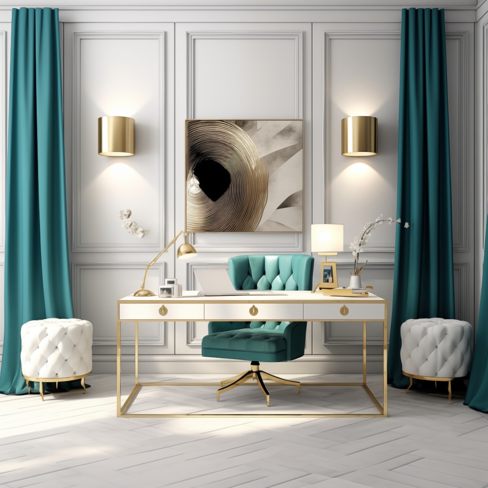 Well Connected Real Estate Agent Luxury Office with Teal Accents