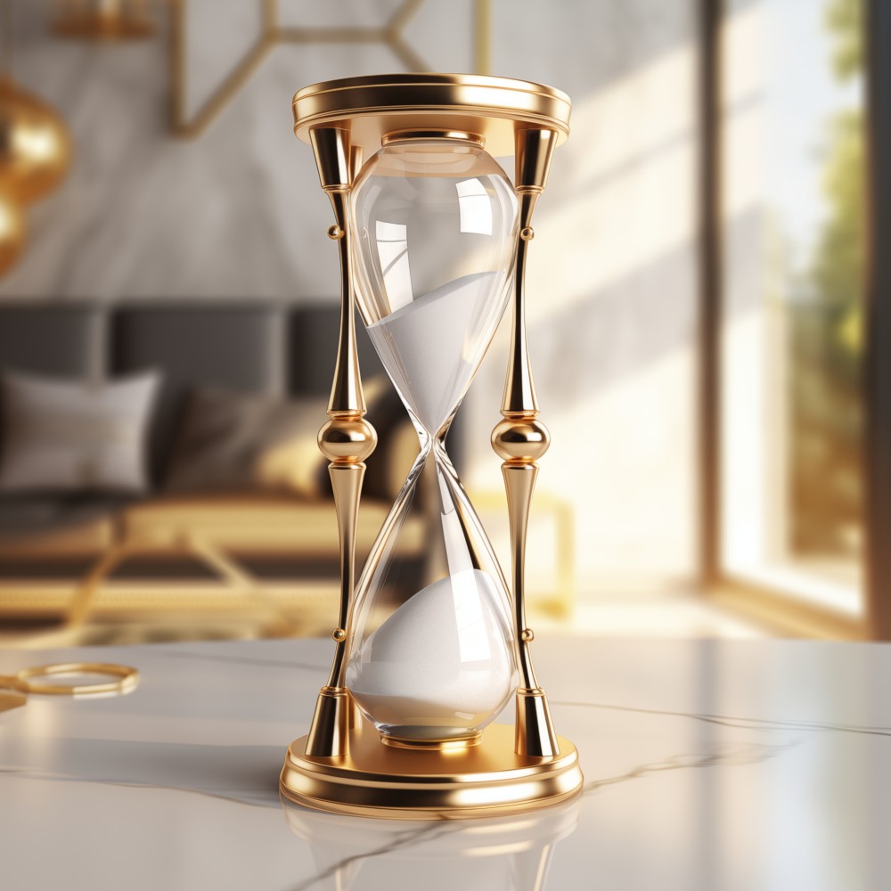 Timely Responses Image of an Hourglass on a Table